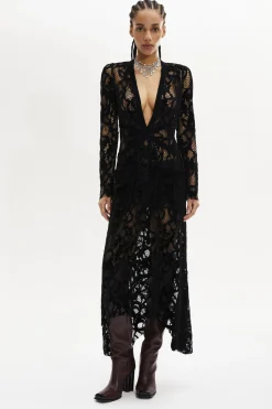Online Asymmetric Lace Maxi Dress Women Long Dresses