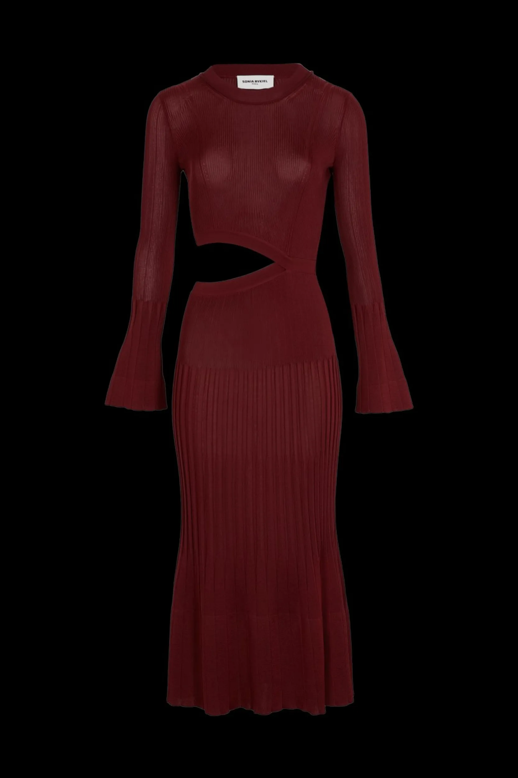 New Bell Sleeve Crew-Neck Dress Women Long Dresses