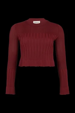Clearance Bell Sleeve Crew-Neck Top Women Sweaters
