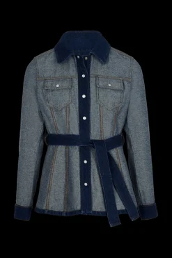 Clearance Belted Denim Jacket Women Jackets
