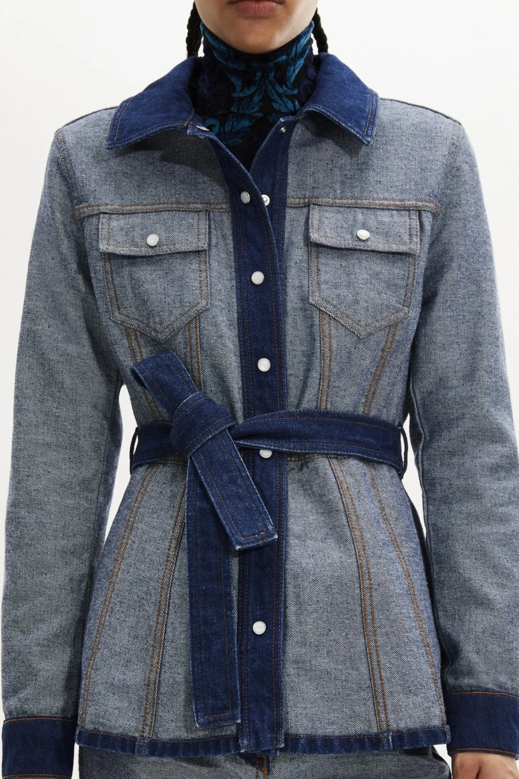 Clearance Belted Denim Jacket Women Jackets