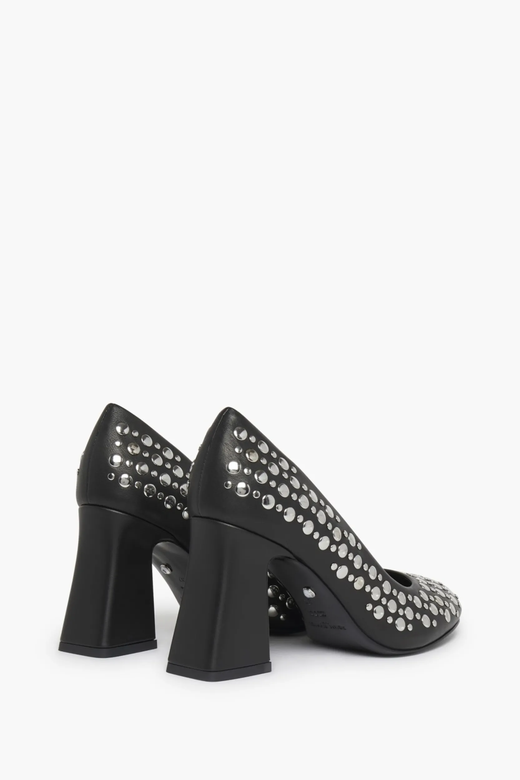 Black Leather Pumps With Studs Women Accessories