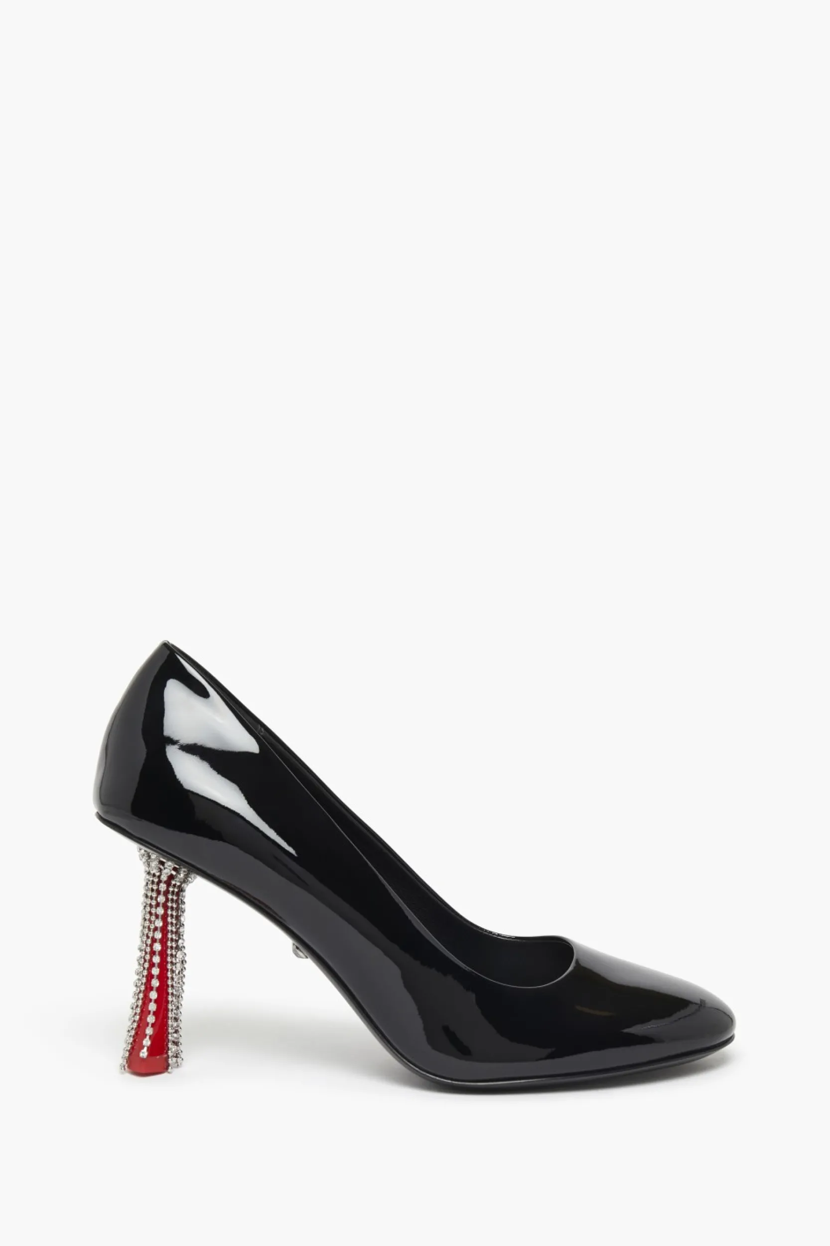 Online Black Patent Leather Pumps With Rhinestone Heels Women Accessories