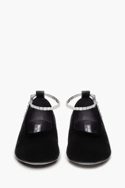 Outlet Black Velvet Anklet Ballerinas Women Accessories