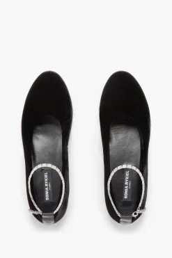 Outlet Black Velvet Anklet Ballerinas Women Accessories