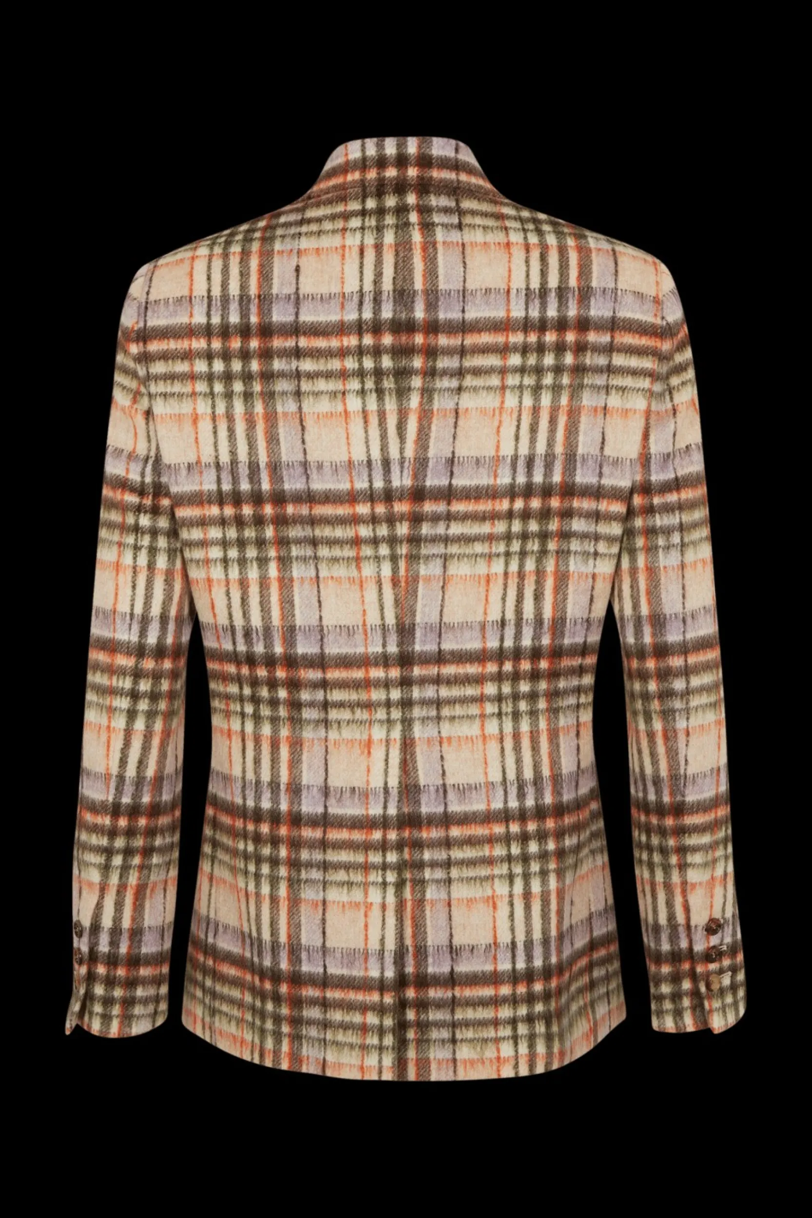 Online Brushed Wool Tartan Oversized Jacket Women Jackets