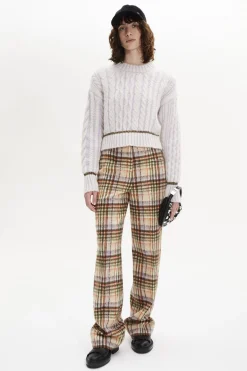 New Brushed Wool Tartan Trousers Women Trousers And Denim