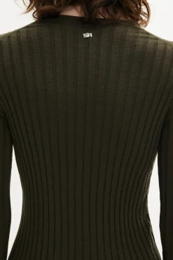 Outlet Crew-Neck Jumper Long Slit Sleeves Women Sweaters