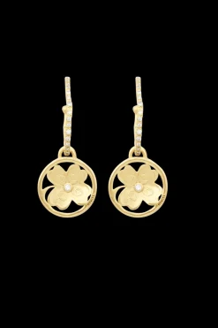 Best Golden Medals Lucky Clover Earrings Women Accessories