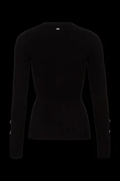 Online Jumper With Rhinestone Fastenings Women Sweaters