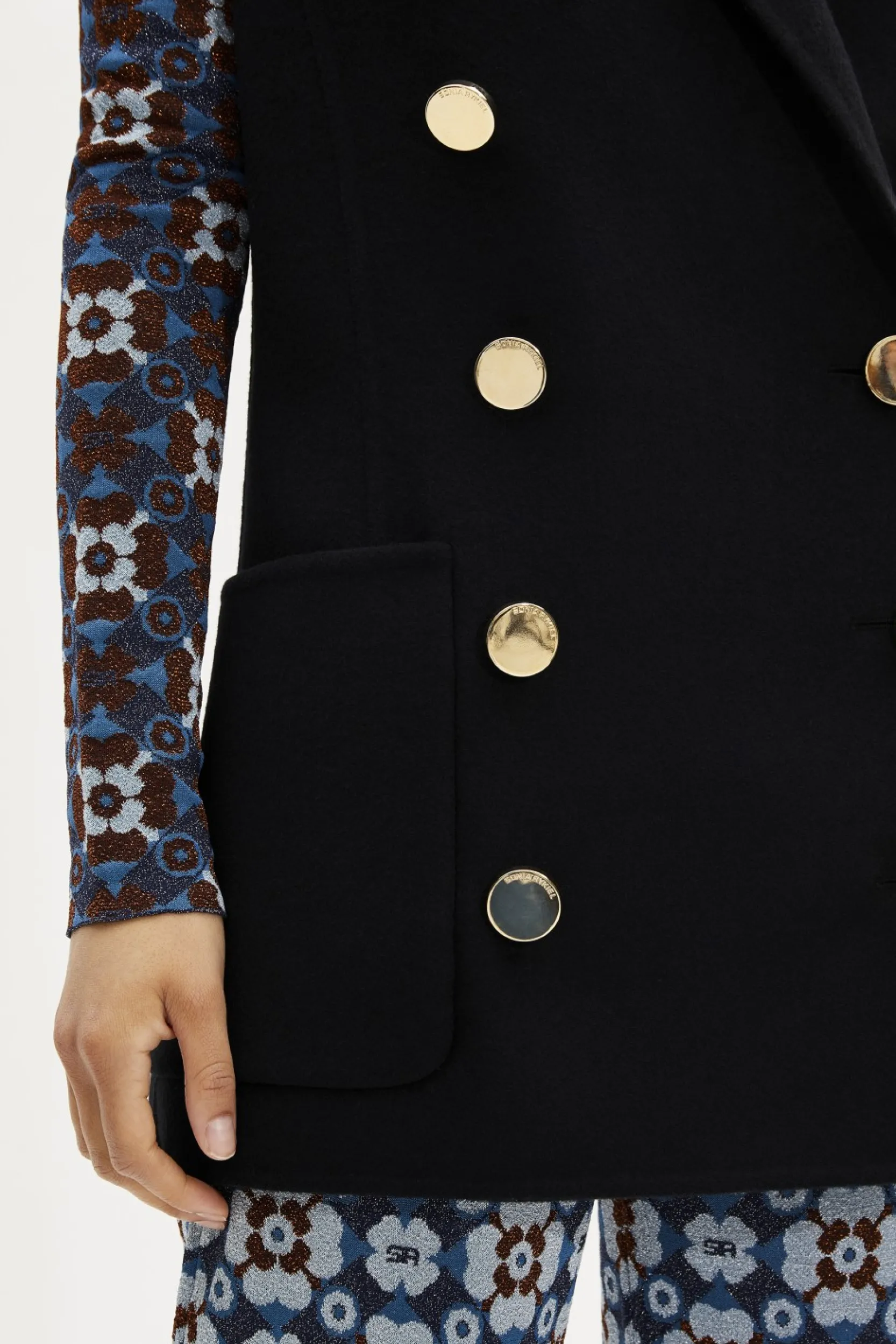 Sale Longline Double-Breasted Sleeveless Waistcoat In Double-Sided Wool Women Coats