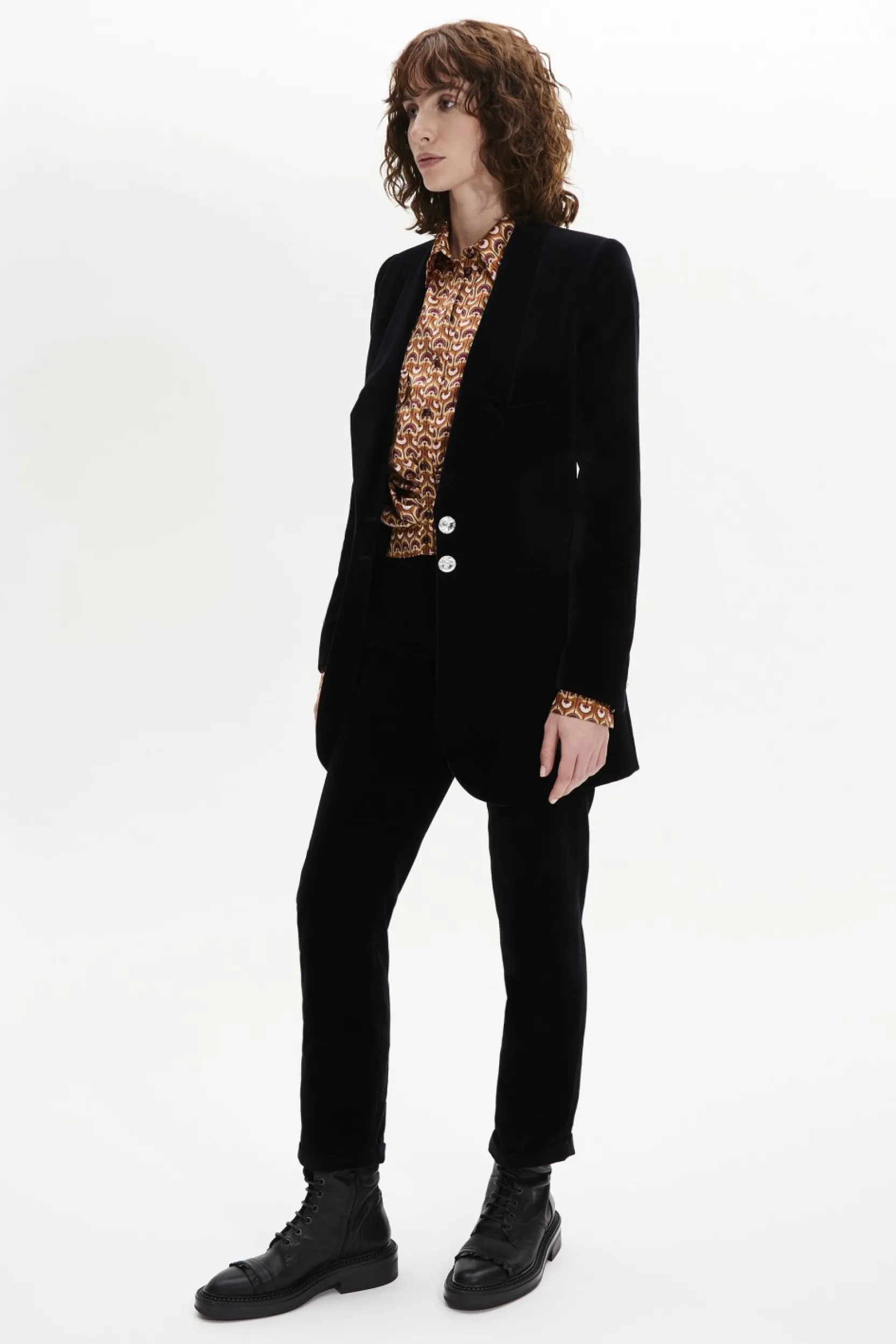 Online Longline Velvet Jacket Women Jackets
