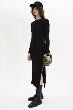 Long-Sleeved Crew-Neck Dress Women Long Dresses