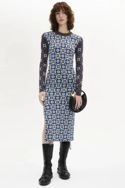 Hot Long-Sleeved Crew-Neck Dress Women Long Dresses