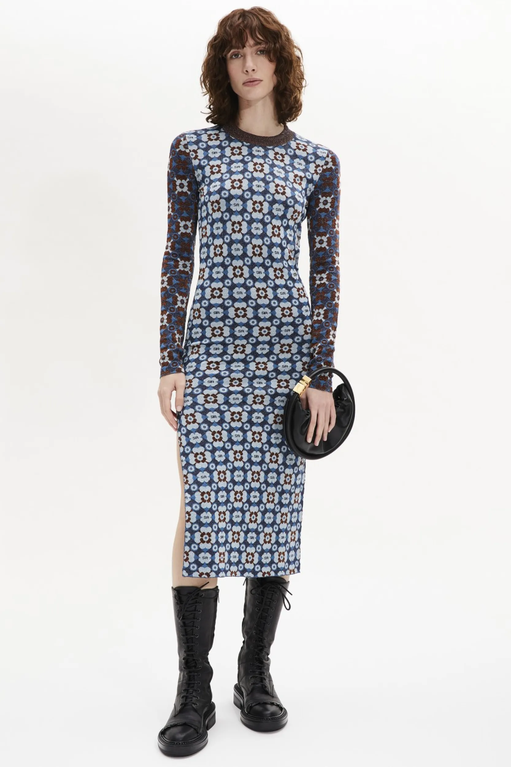 Hot Long-Sleeved Crew-Neck Dress Women Long Dresses