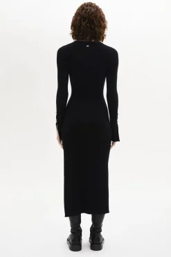 New Long-Sleeved Dress With Rhinestone Fastenings Women Long Dresses