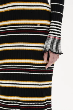 Outlet Long-Sleeved Polo-Collar Dress Women Long Dresses