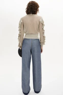 Hot Long-Sleeved Pussybow Blouse Women Sweaters