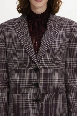 Online Oversized Prince Of Wales Check Jacket Women Jackets
