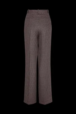 Outlet Prince Of Wales Check Pleated Trousers Women Trousers And Denim