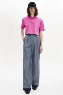 Outlet Short-Sleeved Cropped Crew Neck T-Shirt Women T-Shirts