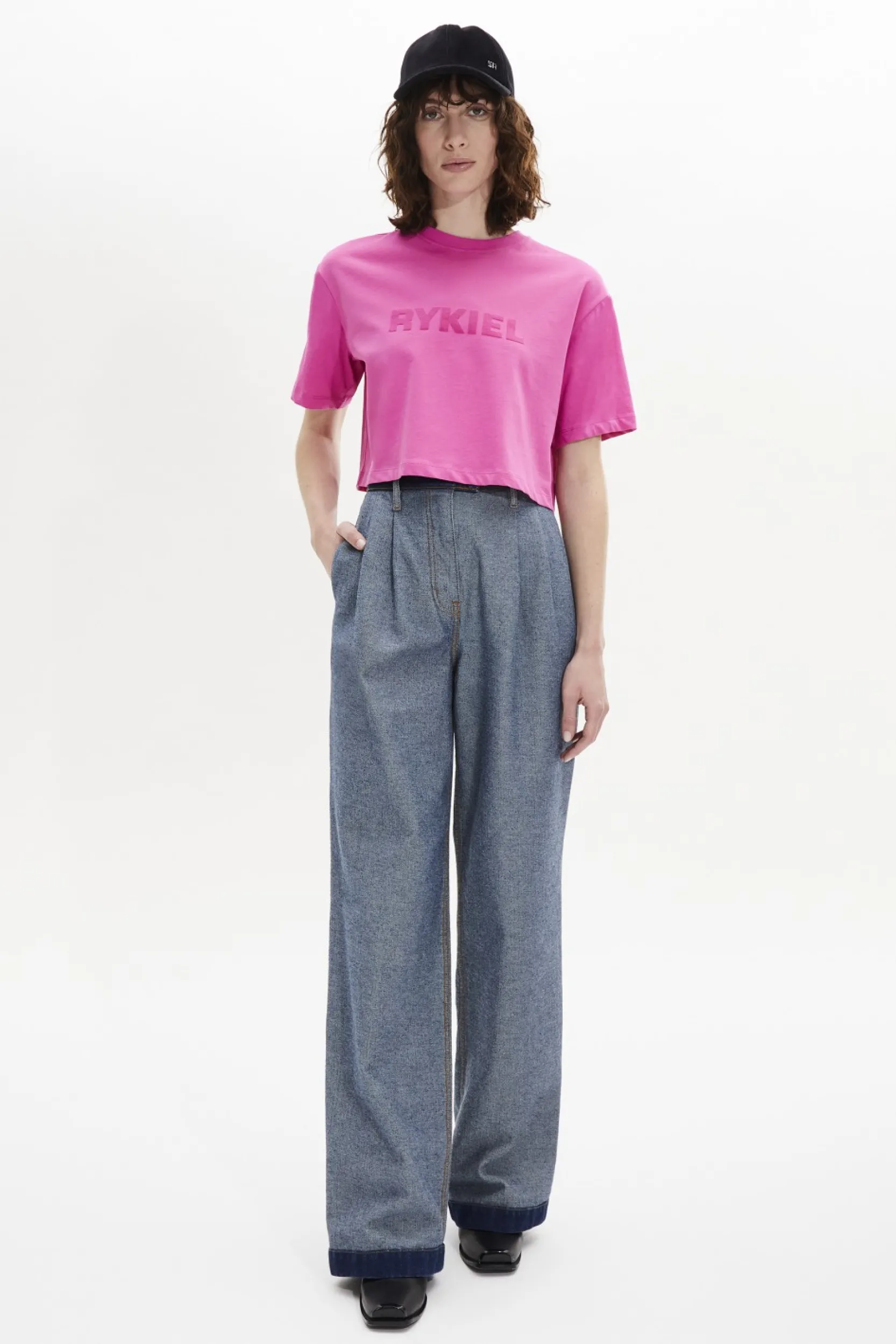 Outlet Short-Sleeved Cropped Crew Neck T-Shirt Women T-Shirts