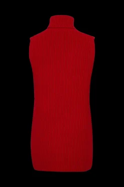 Hot Sleeveless Turtleneck Jumper With Side Slits Women Sweaters