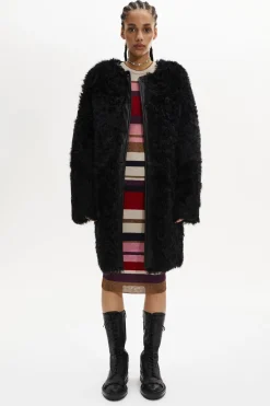 Online Straight-Cut Reversible Coat In Leather And Shearling Women Coats