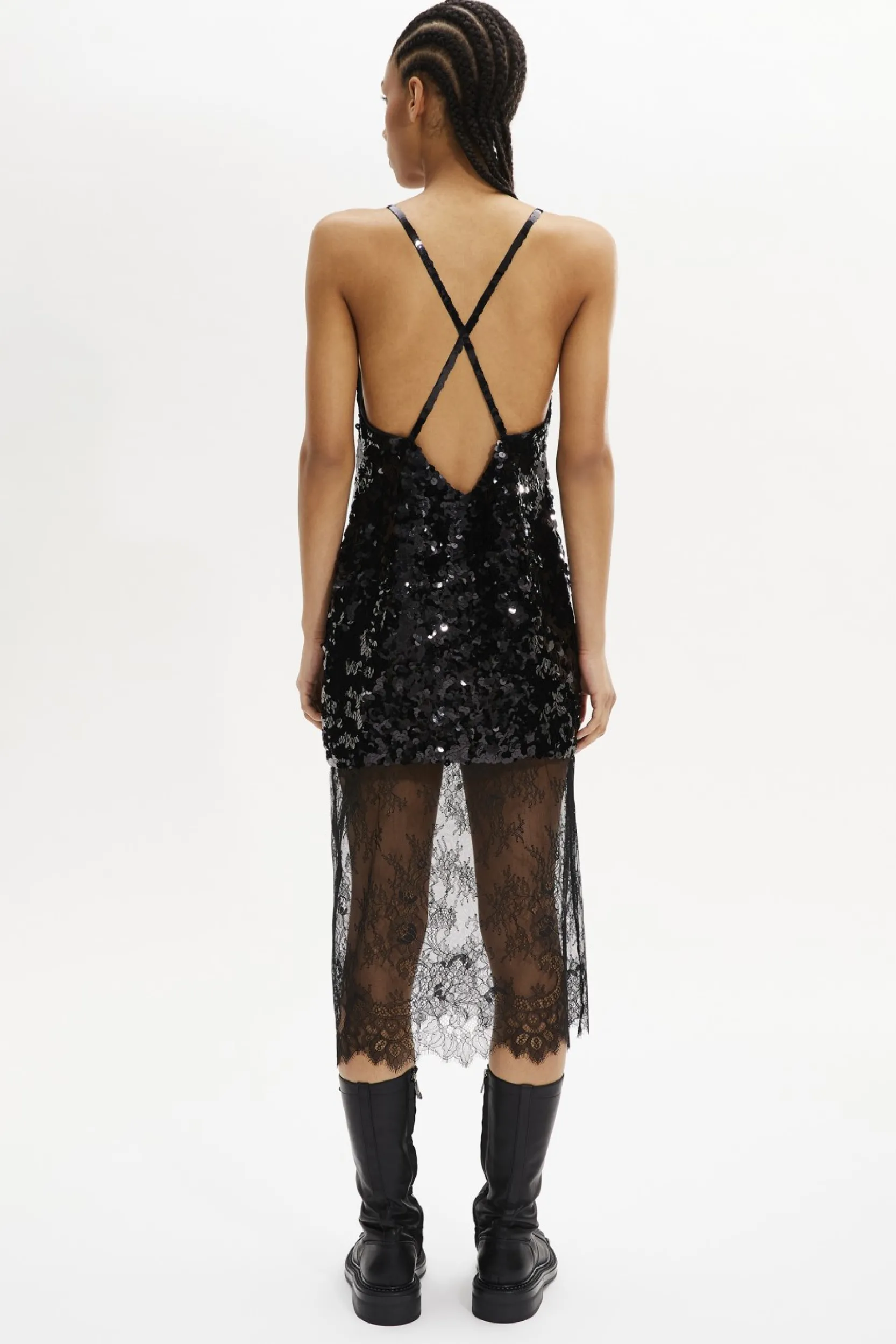 Best Strappy Sequined Slip Dress Women Short Dresses