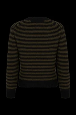 Sale Striped Long-Sleeved Crew Neck Sweater Women Sweaters