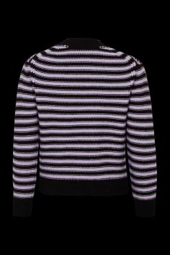 Online Striped Long-Sleeved Crew Neck Sweater Women Sweaters