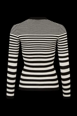 Hot Striped Long-Sleeved Crew Neck Sweater Women Sweaters