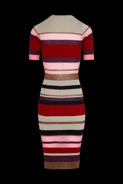 Clearance Wool And Lurex Striped Dress Women Long Dresses